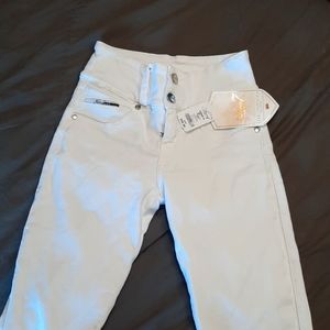Area 7 white butt lifting jeans
